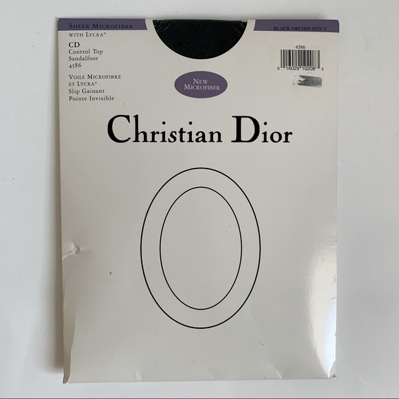 Dior Accessories - Christian Dior Vintage Pantyhose Black Orchid Size 4